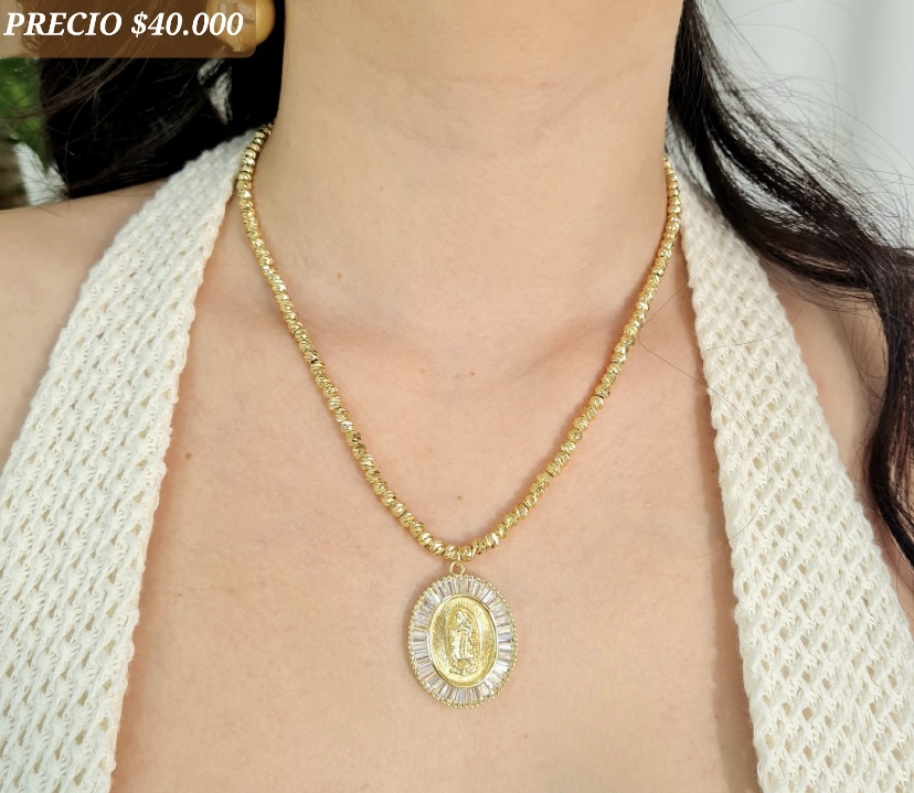 Cadena rodio virgen 